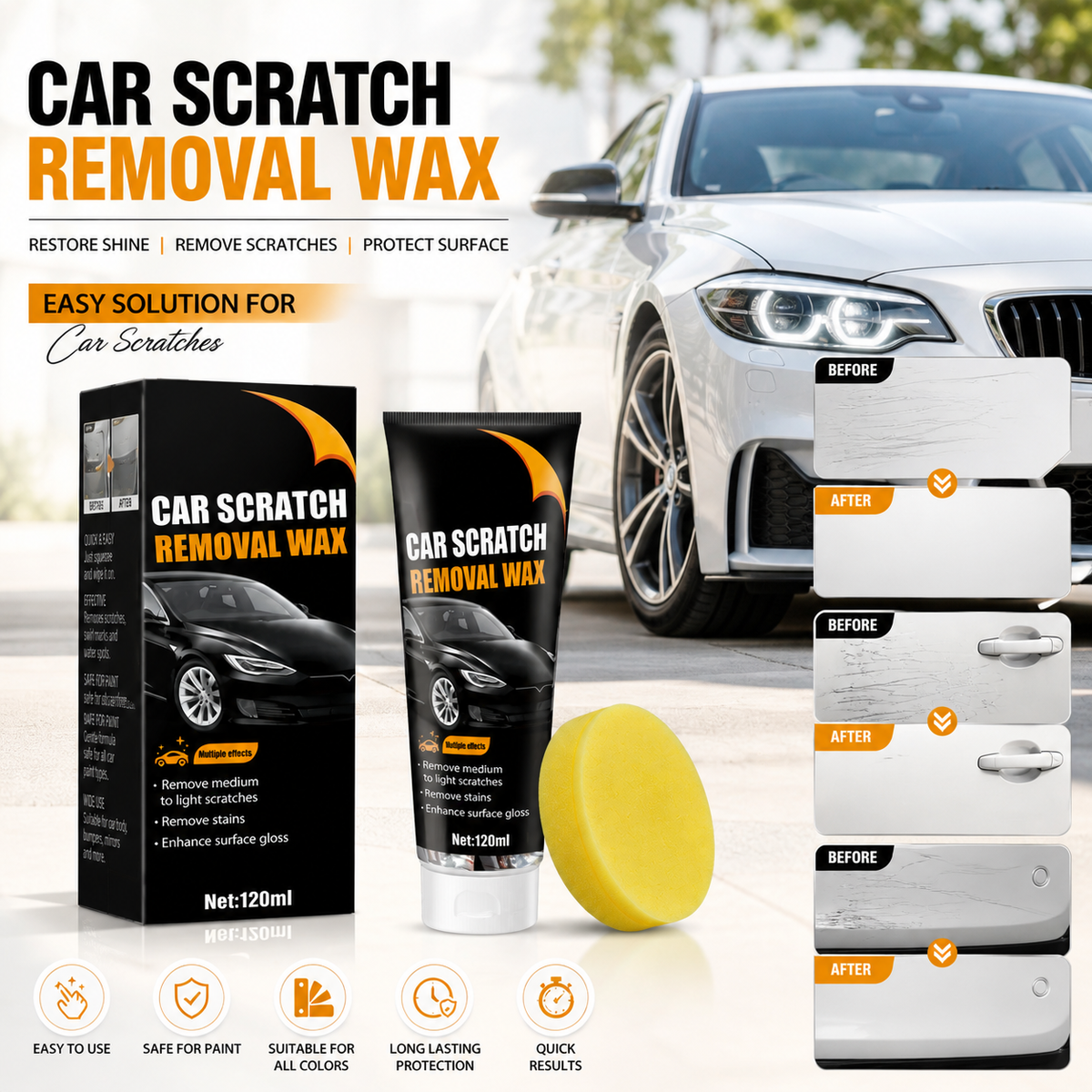 Car Scratch Remover Wax – Buy 1 Get 1 Free | Get 2 for Just ₹599!