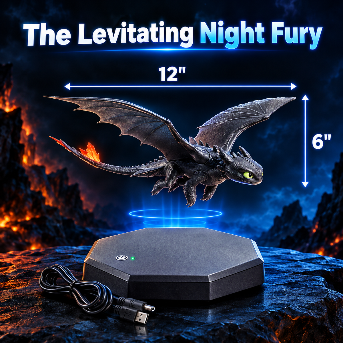 🐉 The Levitating Night Fury Dragon – Magic That Actually Floats! Only Rs. 999