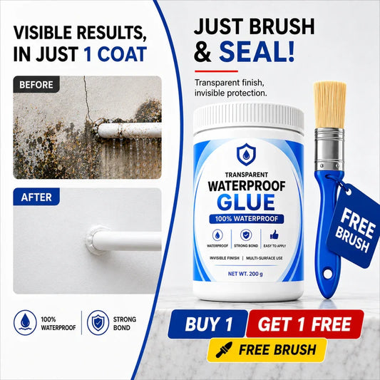 Premium Transparent Waterproof Leak Repair Glue | Strong Multi-Surface Sealant | Invisible Finish
